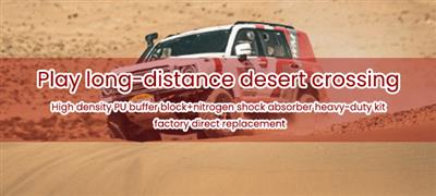 Playing Long Distance Desert Crossing: High Density PU Buffer Block+Nitrogen Shock Absorber Heavy Duty Kit Factory Replacement